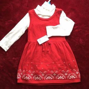 Carters Christmas Turtleneck Sweater Dress